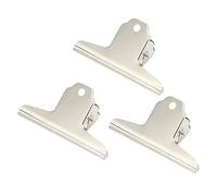 KIMISS Grands Clips Bouledogue pour Travaux Manuels, Sacs Alimentaires et Photos - 3 Clips à Charnière en Métal avec Forte Force de Serrage - Utilisation Polyvalente au Bureau et à la Maison