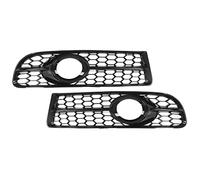 KIMISS Grille d'aération pour pare-chocs avant de voiture en maille 8E0807681F - Noir brillant - Pour feux de brouillard B7 S4 2005-2008 + Auto