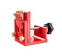 KIMISS Guide de Chevilles pour Trou de Poche Guide de Perçage pour le Travail du Bois Angle Réglable de 15 Degrés Contrôle de Précision en Alliage D'aluminium pour Panneaux de Porte (rouge)