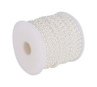 KIMISS Guirlande de Perles de Fausses Perles pour la Décoration de Mariage-chaîne de Acryliques de 6mm 25m pour Le Bricolage de Rideaux et d'arrangements Floraux (White)