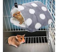 KIMISS Hamac Cochon d'Inde Gris Flanelle à Gros Points Shu Velours Hamster Hamac Chaud Lit Suspendu Accessoire de Maison pour Petits Animaux de Compagnie (S)