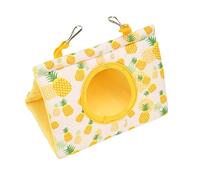 KIMISS Hamac - Lit pour Oiseaux en Polyester avec Trou et 2 Crochets pour Toutes Les Saisons, Motif Jaune (Ananas Jaune)