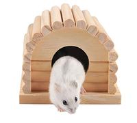 KIMISS Hamster Villa Fun Slide House Jouet en Bois avec échelle Arquée Hamster Hideout House