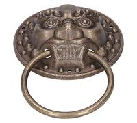 KIMISS Heurtoirs de Porte Antiques, Poignée de Heurtoir de Porte Antique Chinoise Tête d'animal Lion Tête de Lion Traction en Laiton Rétro Double Cour en Bois Anneau de Traction en