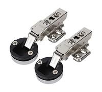 KIMISS Hinge de Porte en Verre en Acier Inoxydable 201, Tampon d'amortissement à Clôture à 35 Mm à Charnière en Verre sans Cadre, Mécanisme de Fermeture Douce Silencieuse, 2 Pack (Bras droitFull