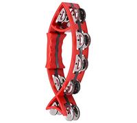 KIMISS Instrument de Percussion Tambourin Portable pour Enfants, Jouet Musical à Double Rangée en Forme de Poisson avec Jingles Lisses (Rouge)