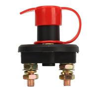 KIMISS Interrupteur de Déconnexion de Batterie, Interrupteur de Coupure D'isolateur de Puissance DC 12 V 24 V avec 2 Interrupteurs de Mise Hors Tension 4 Bornes en Laiton, pour Voiture