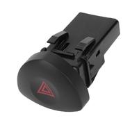 KIMISS Interrupteur de Remplacement pour Feux de Détresse, Bouton D'urgence Plug and Play à 4 Broches OEM 8200442723 Noir Rouge pour Réparation de Console MK II 1998 à 2005