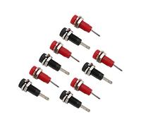 KIMISS J.40003 Adaptateur de Prise Banane 2 Mm, Montage sur Panneau, Borne de Liaison avec Feuille à Ressort pour Instruments électroniques, Rouge et Noir, Courant 10 A, 30 V AC - 60 V DC