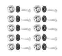 KIMISS Jeu de 5 Broches d'extrémité de Verrouillage de Sangle de Guitare, pour Basse, ukulélé et Plus Encore, Accessoire Essentiel pour un Support sécurisé des Instruments (SILVER)