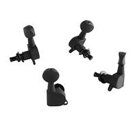 KIMISS Jeu de Chevilles de Réglage pour ukulélé pour Instruments à 4 Cordes, Boutons Fermés Noir Mat pour une stabilité Sonore Optimale