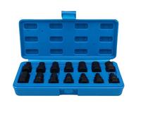 KIMISS Jeu de Clés de Bouchon de Vidange D'huile Multifonctionnel M16 Hexagonal, carré, cannelé en Acier CR-MO, Entraînement 3/8", pour Voitures, Camions Légers