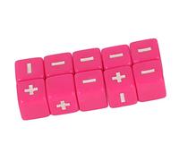 KIMISS Jeu de Dés de Signe Plus Moins, 20 Pièces, Dés Mathématiques de 16mm pour l'apprentissage Précoce et Le Développement des Compétences en Calcul (Pink)