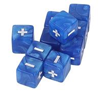 KIMISS Jeu de Dés de Signe Plus Moins, 20 Pièces, Dés Mathématiques de 16mm pour l'apprentissage Précoce et Le Développement des Compétences en Calcul (Blue)