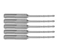 KIMISS Jeu de Forets à Percussion-5 Pièces à Pointe en Carbure pour Béton, Brique, Pierre-longueur 110mm, Cannelures en Spirale Haute Performance (4mm)