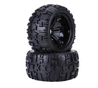 KIMISS Jeu de Pneus et Moyeux de Voiture RC 4 Pièces pour Camion Tout Terrain 1/8 | Roues Durables en Caoutchouc et en Plastique