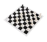 KIMISS Jeu d'échecs Standard International, Jeu d'échecs avec échiquier Portable pour Le Camping et Les Voyages en Plein Air (Noir Blanc)
