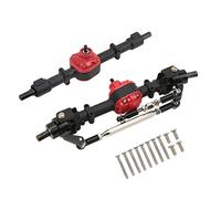 KIMISS Jeu d'essieux Avant et Arrière en Métal pour Voiture RC, pour Mise à Niveau de Camion MN D90, D91, 99S, FJ45 1/12 RC, Pièces de Performance en Alliage d'aluminium (Noir Rouge)