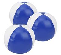 KIMISS Jongleuse avec des Balles pour Débutants et Professionnels - 3pcs PU en Cuir PU Balls Durables pour Les Loisirs en Salle et la Pratique de la Performance (Bleu et Blanc)