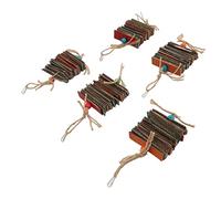 KIMISS Jouet à Mâcher en Papier pour Oiseaux + 5 Pièces, Jouet à Mâcher en Carton pour Perroquet, Résistance Naturelle aux Morsures pour Gris d'Afrique, Conures, Petits Cacatoès + écorce Naturelle,