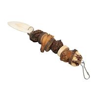 KIMISS Jouet à Mâcher Naturel en Os de Seiche pour Oiseau, Jouet Suspendu pour Broyer Le Bec, Accessoire en Bois Sûr pour Animaux de Compagnie pour Perruches et Perruches