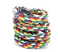 KIMISS Jouet de Perche en Corde de Coton Pliable pour Oiseaux - Jouet pour Oiseau de Compagnie, Perroquet, Barre à Mâcher, Cage, Support en Spirale 100 X 1,7 Cm - Corde à Mâcher Colorée, Balançoires