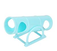 KIMISS Jouet d'exercice pour hamster - Tubes et tunnels à bascule - En plastique - Pour animal de compagnie - Petite maison - Aire de jeux pour rat de course - Bleu souris - Lapin et furet (bleu)