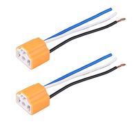 KIMISS KI07047 2 Pcs Femelle En Céramique Phare Connecteur Plug Adaptateur Socket pour H4 / 9003 / HB2
