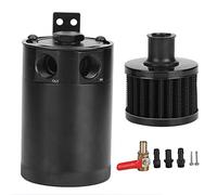 KIMISS Kit bac de récupération d'huile universel, réservoir à 2 ports avec soupape de vidange Reniflard à chicane, capacité de 5 oz (noir)