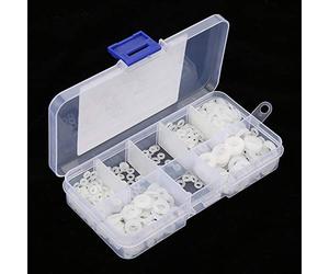 KIMISS Kit d'assortiment de Rondelles Plates en Nylon - 500 Vis M2-M6, Jeu de Rondelles en Plastique Noir pour Diverses Applications (WHITE)