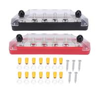 KIMISS Kit de Barre Omnibus 12 V 48 V, Bloc de Distribution D'énergie en Laiton 150 A, 6 Poteaux M6, Base en Nylon, Couvercle PC pour Voiture, Camping-Car, Camion, Bateau, Câblage de