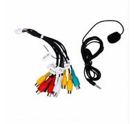 KIMISS Kit de Câblage D'autoradio Adaptateur de Faisceau de Câbles D'alimentation Stéréo 20 Broches 9 Fiches AUX SUB MIC Espace réservé avec Fils de Commande D'amplificateur pour