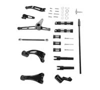 KIMISS Kit de Commande de Pied Avant, Assemblage Complet de Repose-pieds Avant, Pédales et Tringlerie, en Aluminium usiné CNC 6061, pour XL 883 1200 2014-2022 (BLACK)