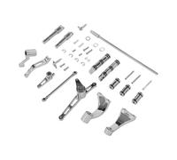 KIMISS Kit de Commande de Pied Avant, Assemblage Complet de Repose-pieds Avant, Pédales et Tringlerie, en Aluminium usiné CNC 6061, pour XL 883 1200 2014-2022 (Galvanoplastie)