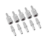 KIMISS Kit de Coupleur Rapide Pneumatique 1/4 ", 5 Ensembles de Compresseurs de Raccords en Acier Inoxydable, Jeu de Fiches de Connecteur Robustes (5 * 8 longue queue (SH+PH-20))