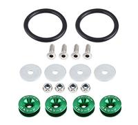 KIMISS Kit de fixation à dégagement rapide pour pare-chocs de voiture en alliage d'aluminium Rondelle/boulon de baie de moteur Kit de fixation à dégagement rapide Vert