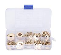 KIMISS Kit de Lave-linge Plat de l'espaceur en Laiton - 360pcs M2 M2.5 M3 M4 M5 M6 M8 M10 - Frottement de Réduction Idéale et Prévention des Fuites dans les Applications Industrielles