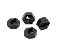 KIMISS Kit de Moyeu Hexagonal de Roue en Alliage d'aluminium de 14 Mm, Adaptateur de Mise à Niveau Universel pour Les Voitures Senton 1/10 RC - Performance Améliorée et Installation Facile (Black)