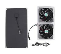 KIMISS Kit de Ventilateur à énergie Solaire, Double Ventilateur pour Serres et Poulaillers, Système d'échappement Silencieux et étanche IP67, 100W