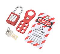 KIMISS Kit de Verrouillage avec Cadenas à Moraillon de sécurité, Solution Non Conductrice et Inviolable pour la Maintenance des équipements Industriels (Manille 1po/25mm)