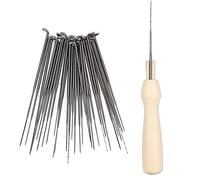 KIMISS Kit d'outils d'aiguilles à Feutrer en Laine, 30 Pièces en Acier Inoxydable avec Manche en Bois pour le Bricolage, Stockage Sûr, Bouteille Noire