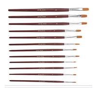 KIMISS Kits de Peinture Professionnels, Brosse à Dessin en Nylon Rouge Vin, Ensemble d'outils de Peinture Artistique pour Gouache et Aquarelle (Tête plate bordeaux)