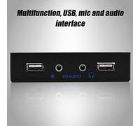 KIMISS Lecteur de Disquette USB 2.0 HD 3,5'' sur Panneau Avant avec Double Interface USB, Microphone et Prise pour Un Chargement et Un Transfert de Données Rapides