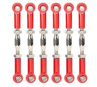 KIMISS Liens en Aluminium RC, Accessoires de Tendeur de Tige de Servo de Direction pour Modèles de Voitures RC - 6 Tiges de Poussée Réglables en Alliage d'Aluminium - Tendeurs de Voiture pour