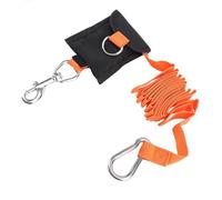 KIMISS Longe de Plongée en Acier Inoxydable, 2.6M, Corde Perdue, Fixation, Boucle à Dégagement Rapide (Orange)