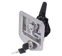 KIMISS Loquet de Verrouillage à Poignée en T pour Porte de Remorque avec 2 Clés - Acier Inoxydable Poli pour Loquet de Camion et Camping-car