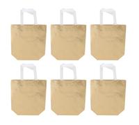 KIMISS Lot de 10 Sacs Cadeaux Métalliques Brillants Réutilisables avec Poignées pour Fêtes de Fin d'année - Fourre-tout en Tissu Non tissé en Vrac (GOLD)