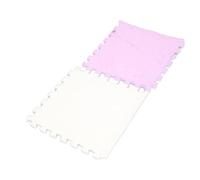 KIMISS Lot de 10 Tapis de Sol Emboîtables en Mousse Pelucheuse - Carreaux en Mousse épaisse, Doux, Antidérapants, Découpables, pour Salle de Jeux, Chambre à Coucher et Zones d'exercice (Violet Blanc)
