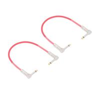 KIMISS Lot de 2 Câbles de Raccordement pour Guitare de 30,5 Cm - Prise 1/4" pour Pédale d'effets, Mixeur, Amplificateur - Câble d'instrument en Cuivre Pur pour une qualité Sonore Supérieure (rouge)