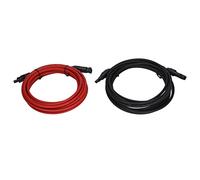 KIMISS Lot de 2 Câbles d'extension pour Panneau Solaire 10 AWG 6 mm² avec Connecteurs Mâles et Femelles, Tension Nominale 1000 V DC, étanche IP68, adapté aux équipements d'énergie Solaire (5M /